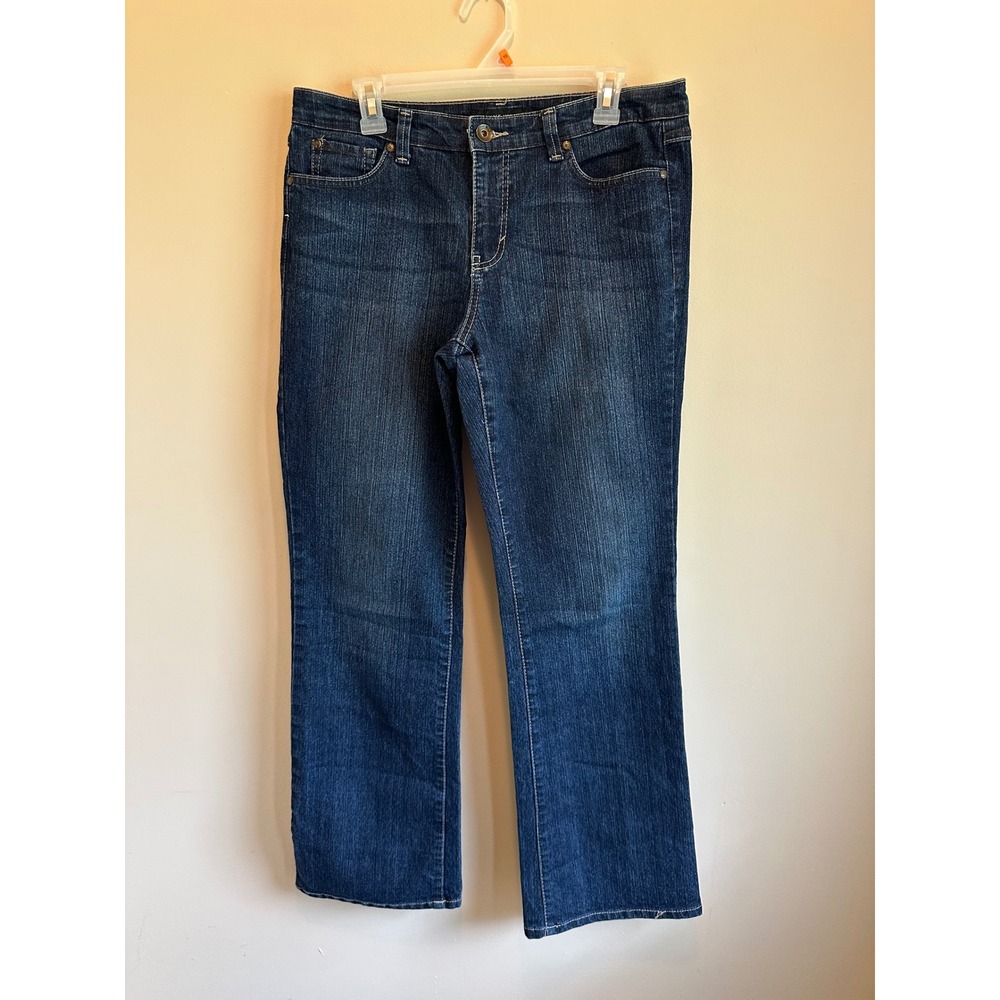 Nine West Jeans Gramercy Wide Leg Dark Wash Blue Denim Women's 12